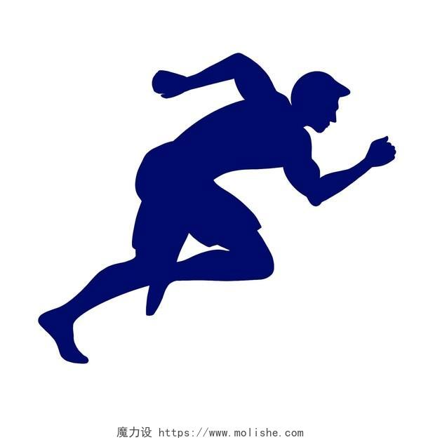 全运会十四运第十四届全国运动会全民健身日手绘剪影奔跑动作人物素材